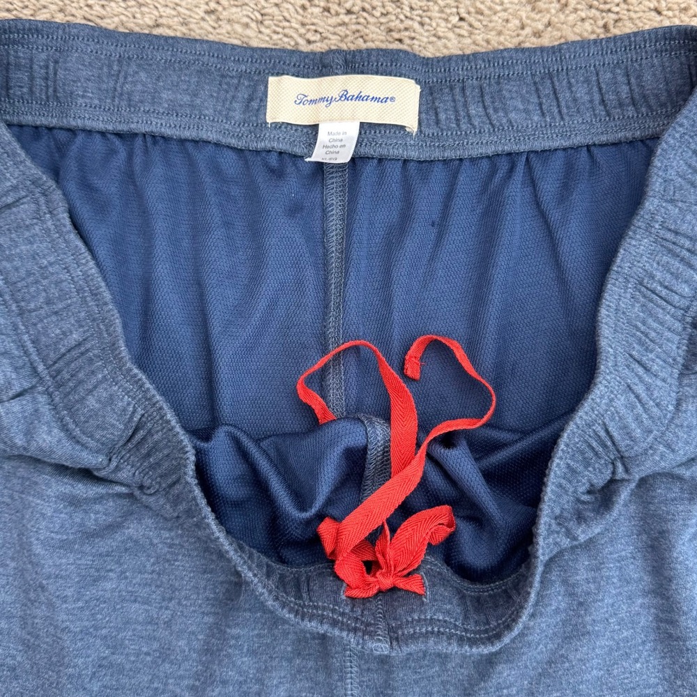 Tommy Bahama Lounge Sleep Pants Mens XL Blue Heathered Elastic Waist Drawstring - Picture 4 of 11